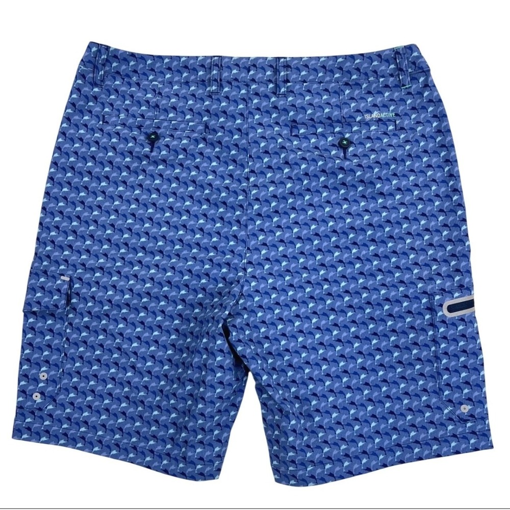 Tommy Bahama IslandActive Blue Marlin Cargo Shorts Mens 38 Quick Dry Mesh Lined - Picture 2 of 7